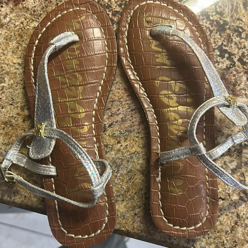 Sam Edelman 1 girls gorgeous sandals metalic silver authentic spring summer